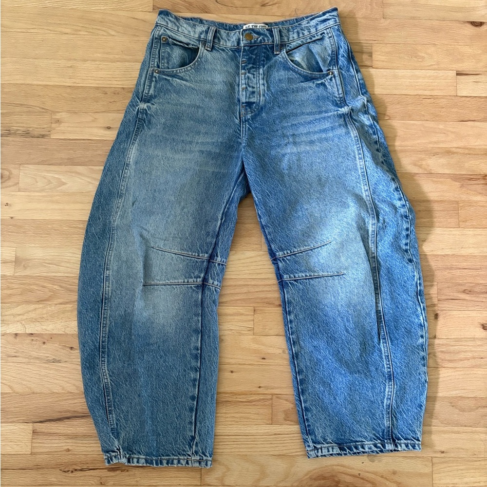 We The Free Good Luck Mid-Rise Barrel Jeans